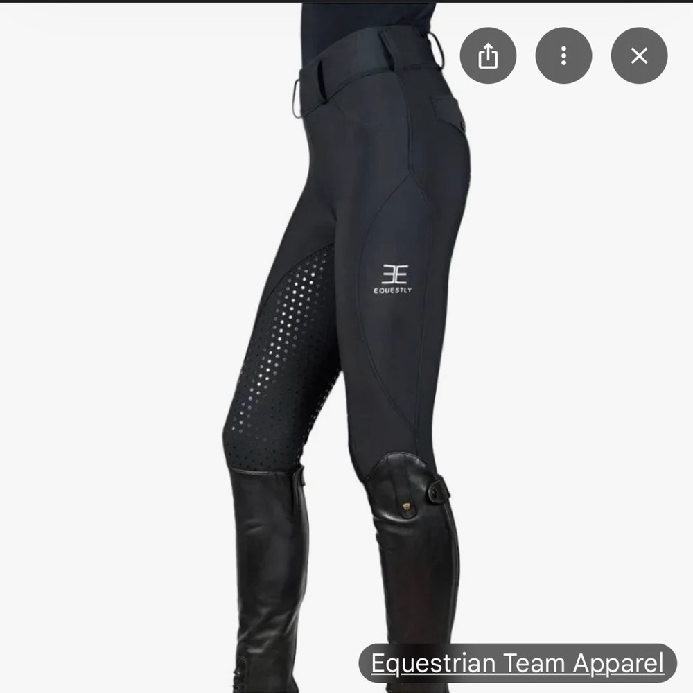 NWT 🐎 Equestly Lux Grip TEQ Black Equestrian riding pants leggings